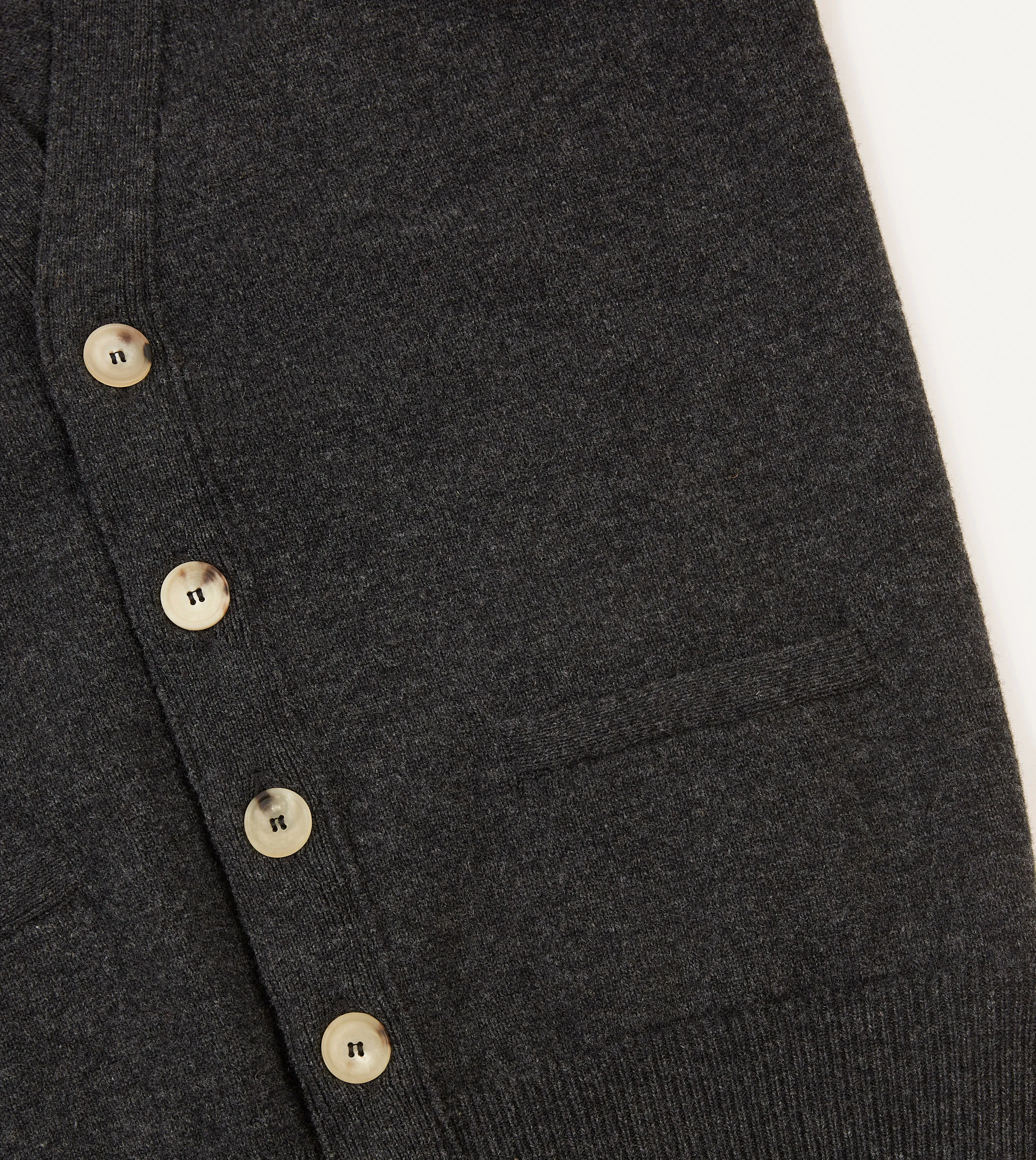 Charcoal Lambswool Sleeveless Cardigan