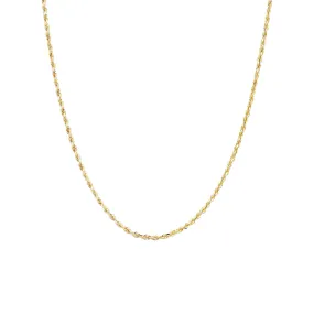 Classic Rope Chain Necklace in Solid 10k Gold