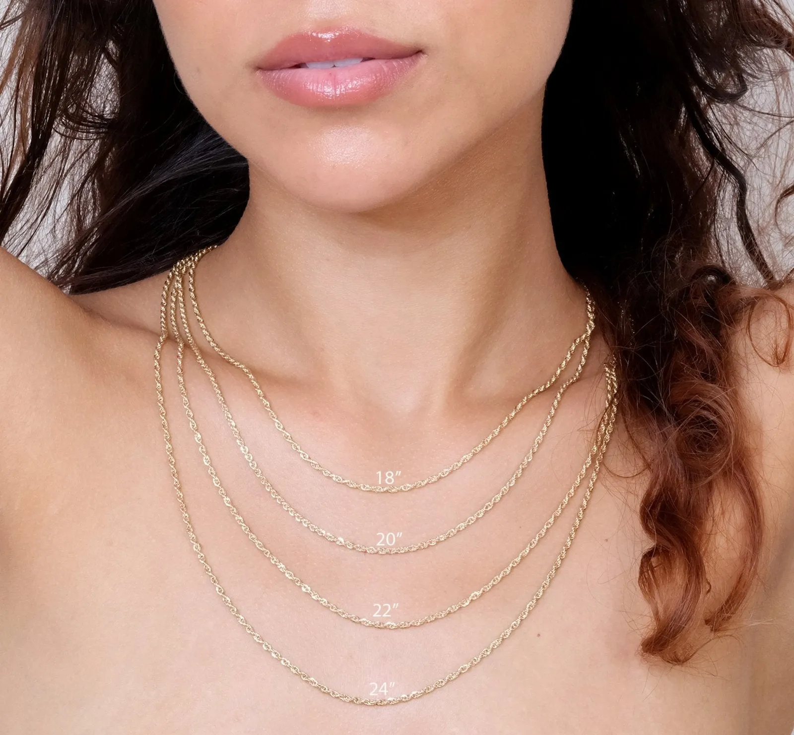 Classic Rope Chain Necklace in Solid 10k Gold