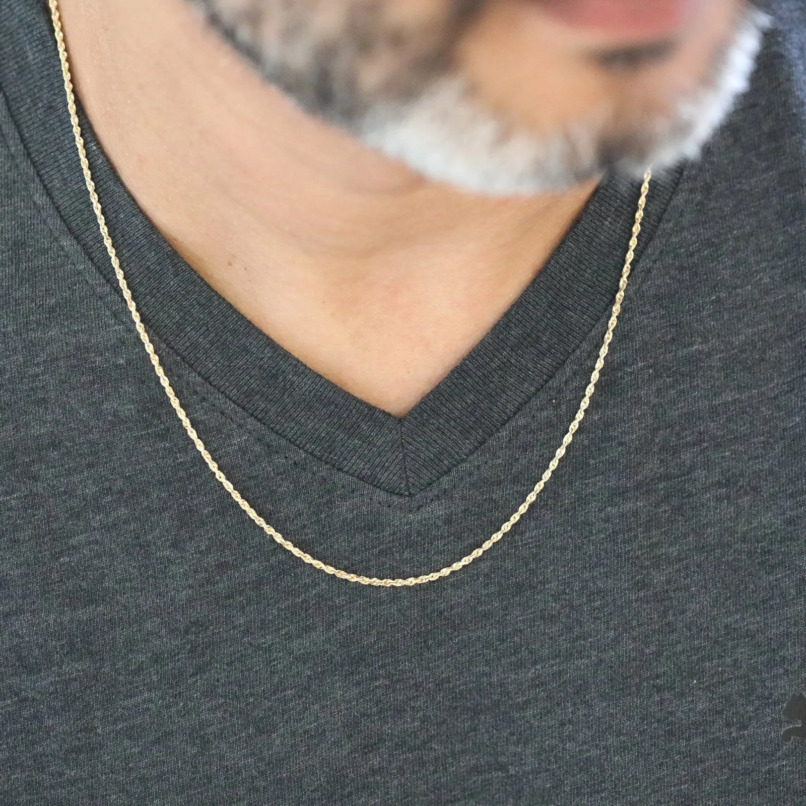 Classic Rope Chain Necklace in Solid 10k Gold