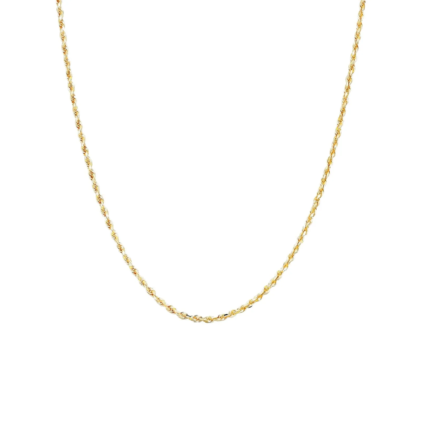 Classic Rope Chain Necklace in Solid 10k Gold