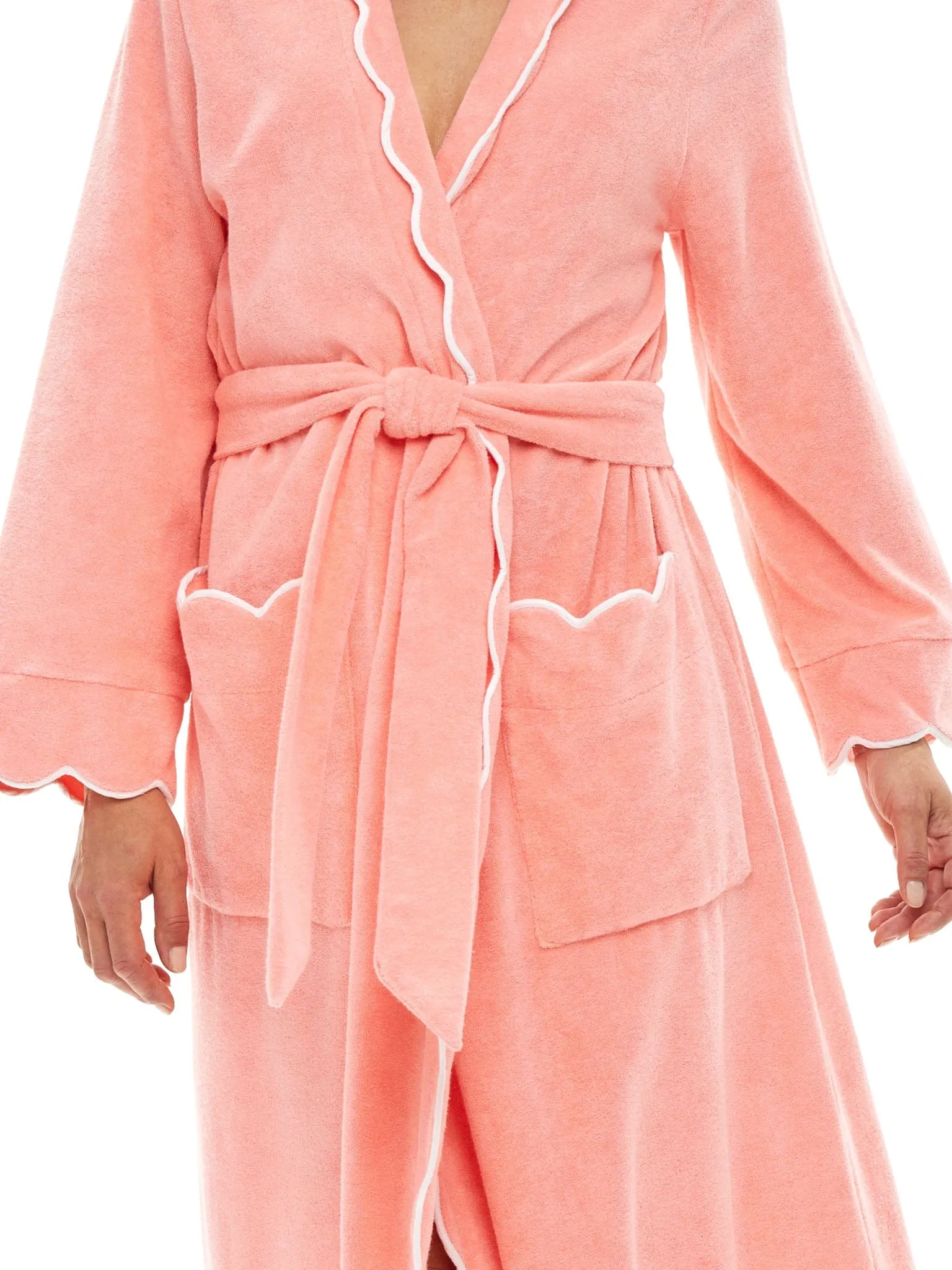 Coral French Terry Classic Robe