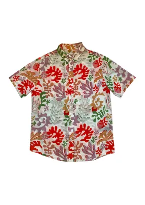 Coral Silk Blend Shirt