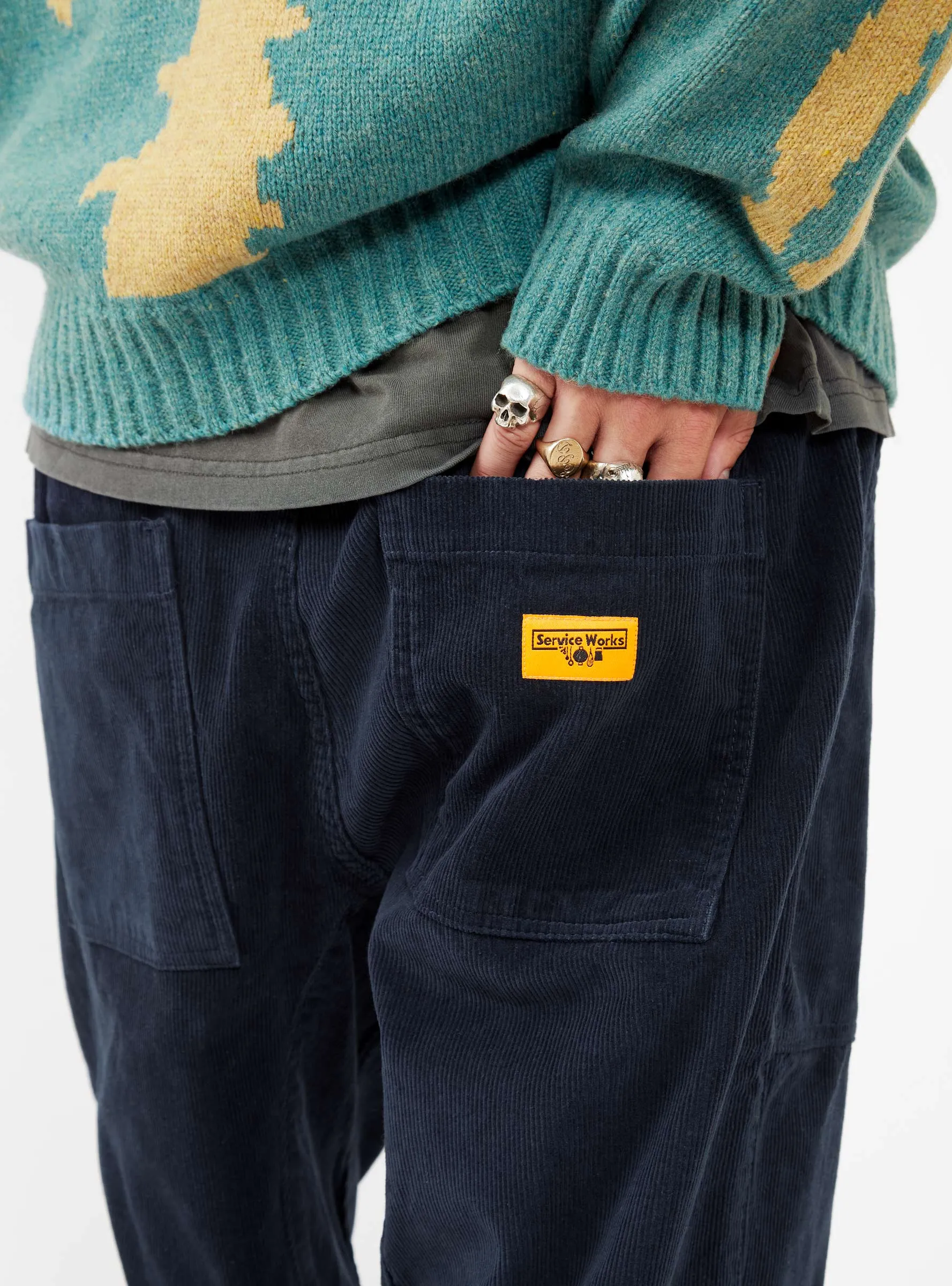 Corduroy Chef Trousers Navy