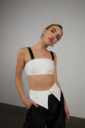 CROP TOP BRANCO E PRETO