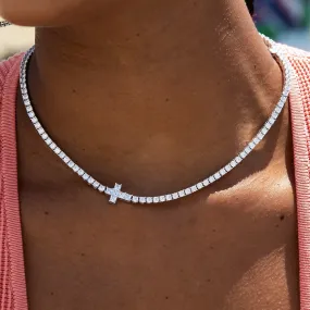 Cross Tennis Necklace