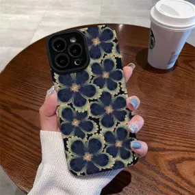 Cute Dark Graffiti Flower Phone Case for iPhone 14, 12, 11, 13 Pro Max, 14 Plus, 12, 13 Mini, 7, 8 Plus, X, XS Max, and XR