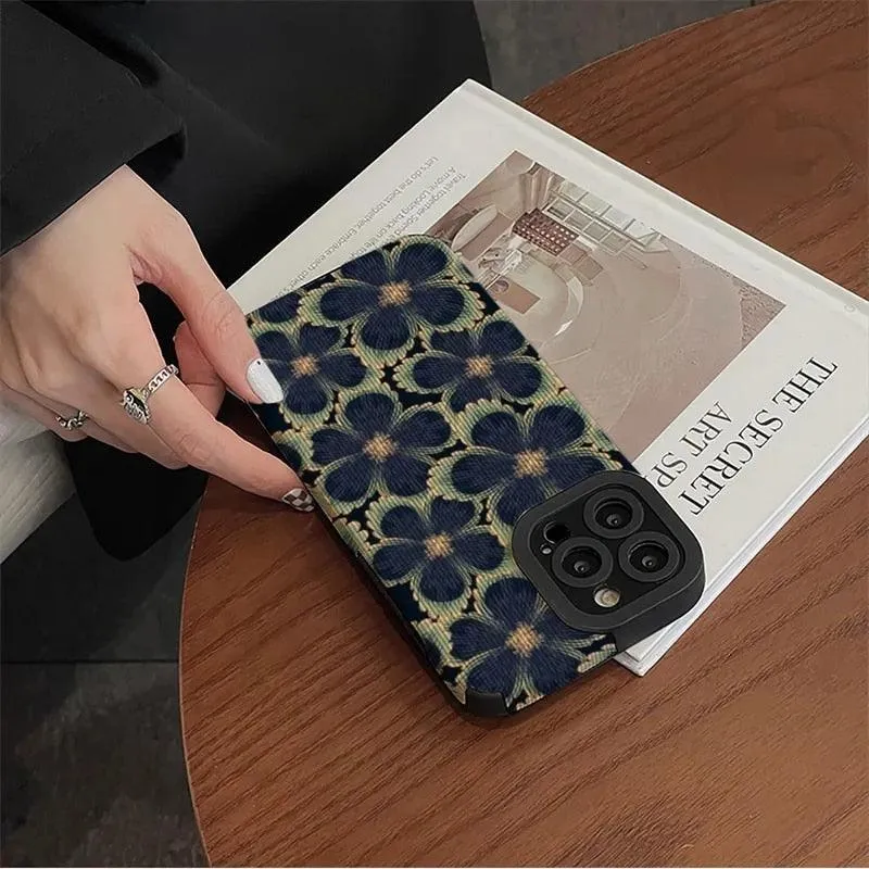 Cute Dark Graffiti Flower Phone Case for iPhone 14, 12, 11, 13 Pro Max, 14 Plus, 12, 13 Mini, 7, 8 Plus, X, XS Max, and XR