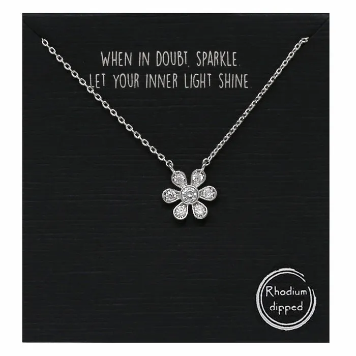 CZ Flower Short Chain Necklace