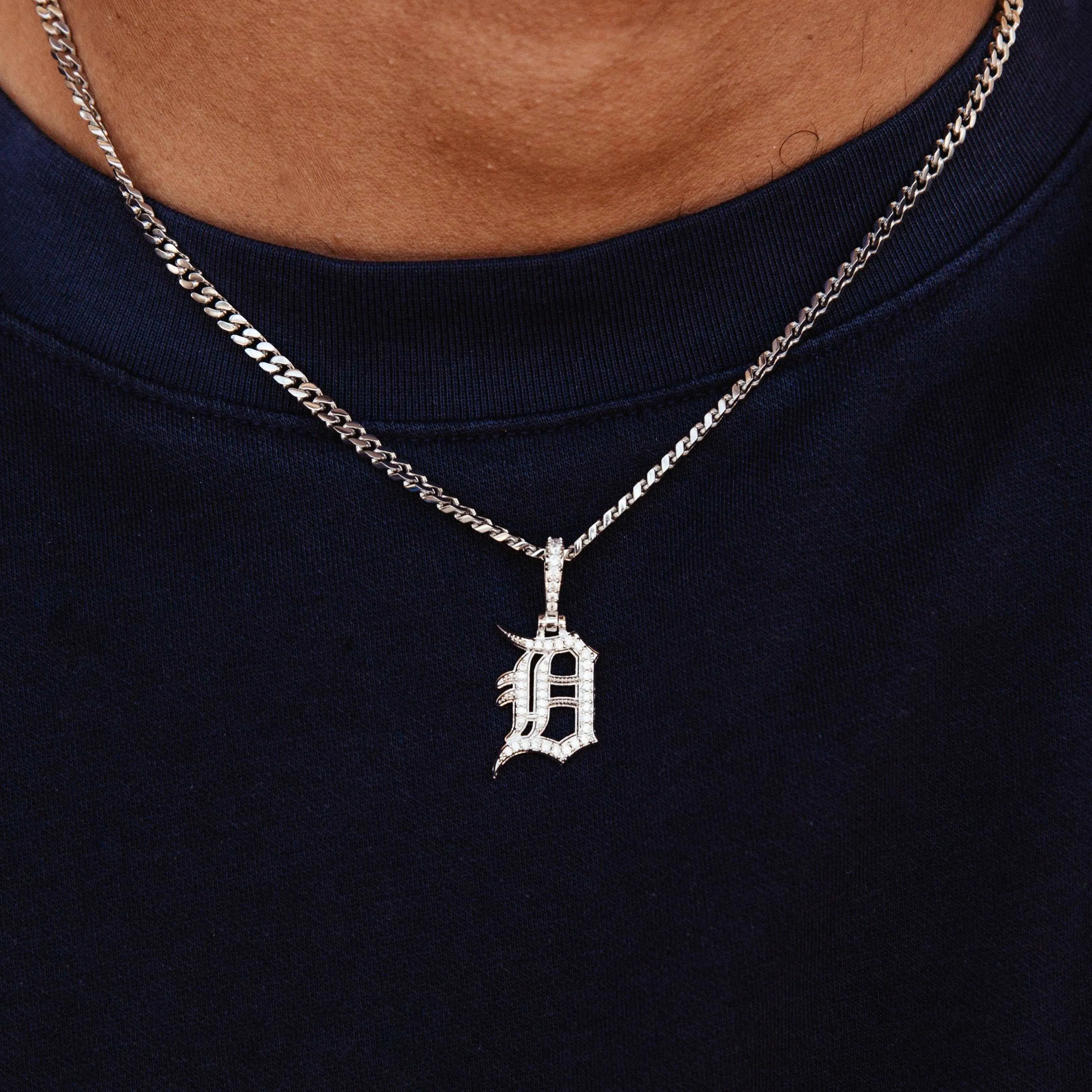 Detroit Tigers Micro Pendant in White Gold