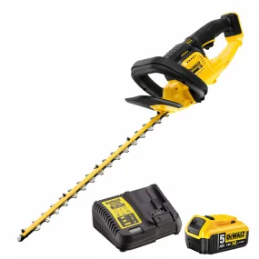 DeWalt DCMHT563N 18V XR 550mm Hedge Trimmer with 1 x 5.0Ah Battery & Charger