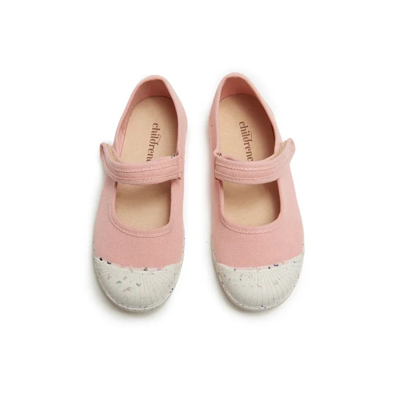 ECO-friendly Canvas Mary Jane Sneakers in Peach