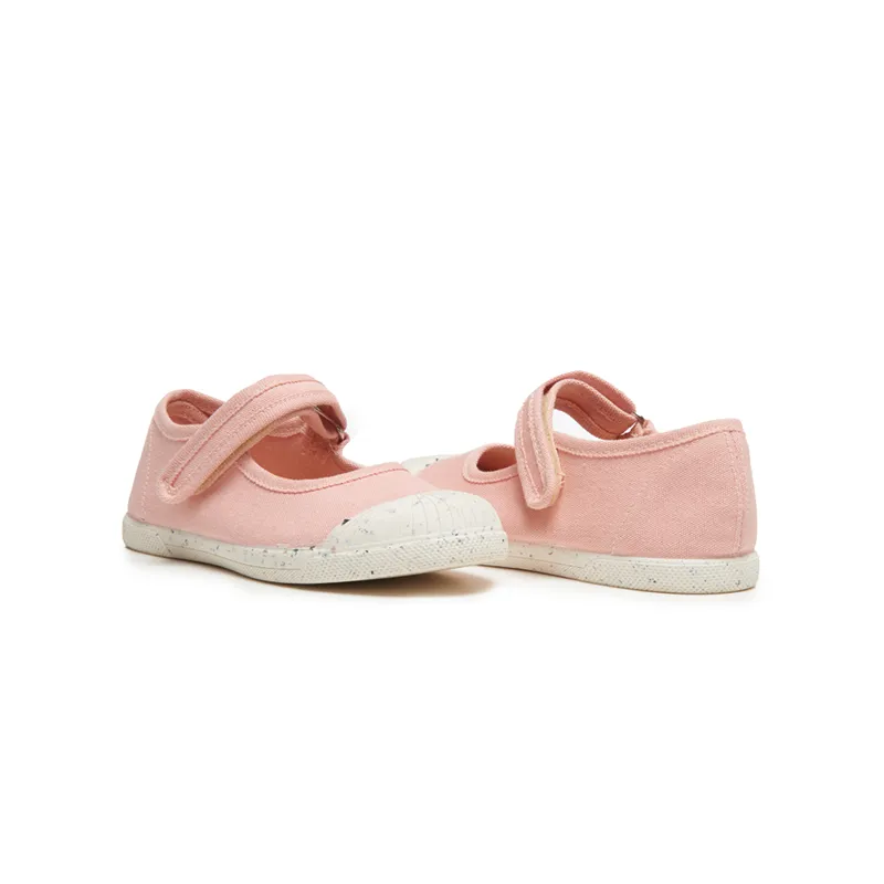 ECO-friendly Canvas Mary Jane Sneakers in Peach