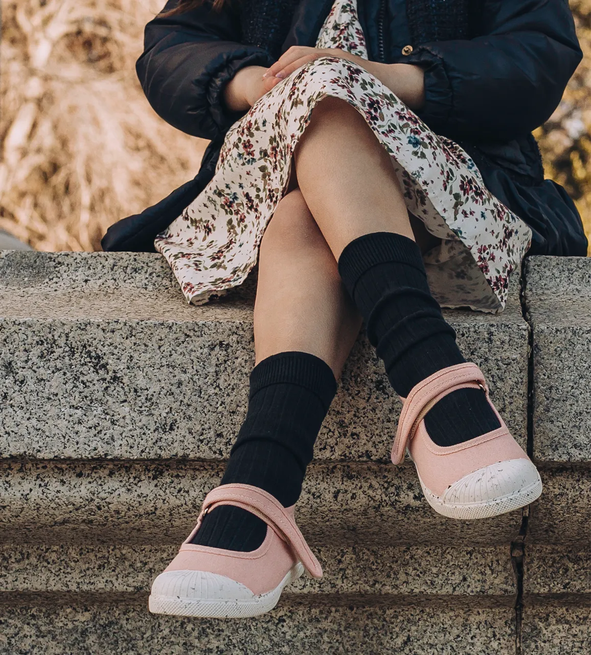 ECO-friendly Canvas Mary Jane Sneakers in Peach