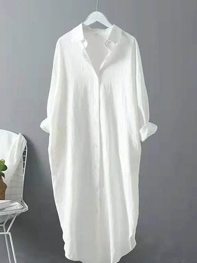 Effortless Transition Women's Maxi Shirt Dress