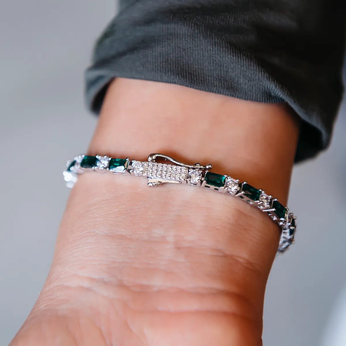 Emerald Baguette Tennis Bracelet