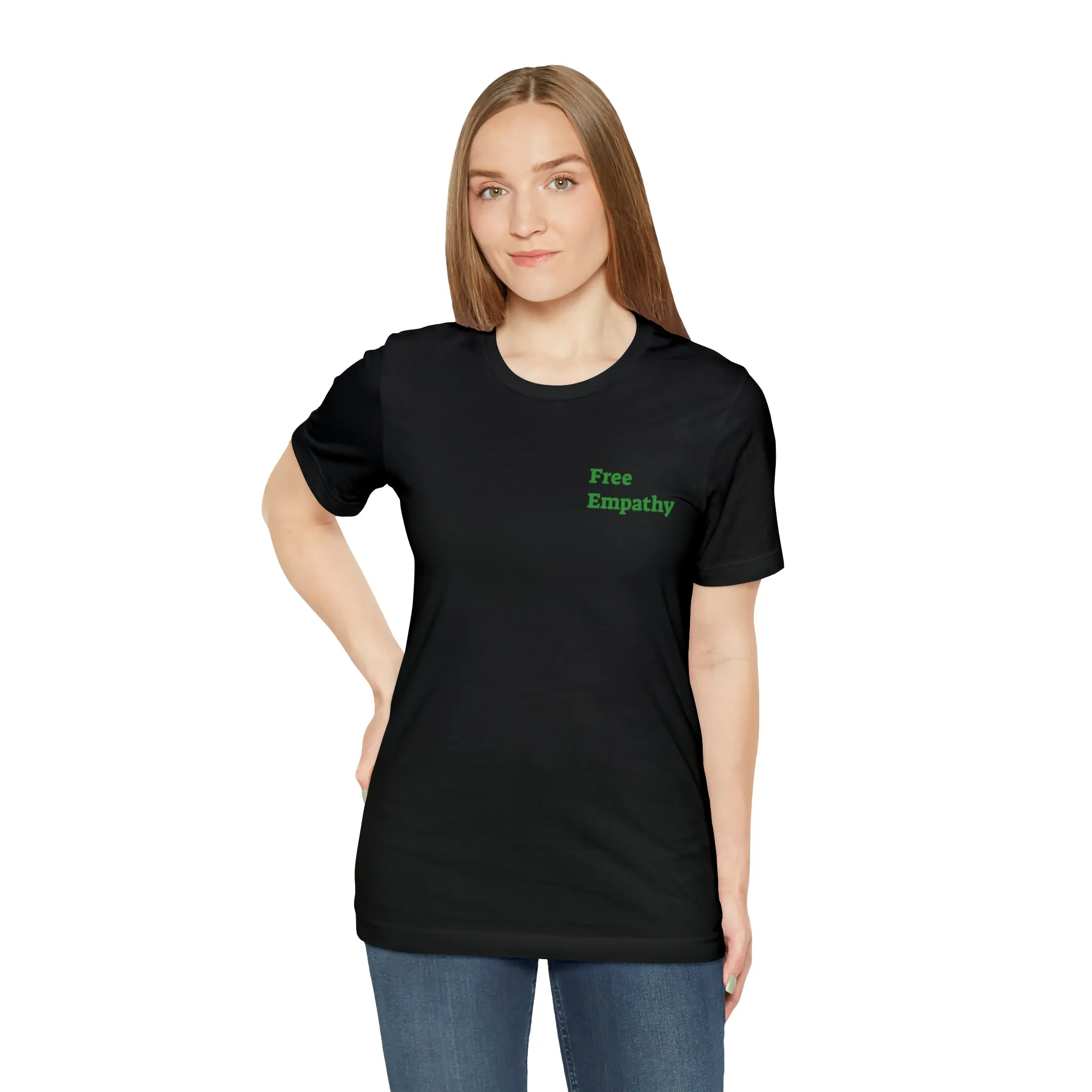 Empathy is Free Unisex Jersey Short Sleeve Tee, QR Code T-shirt, Hidden Message t-shirt, Positive T-shirt, Empowering T-shirt