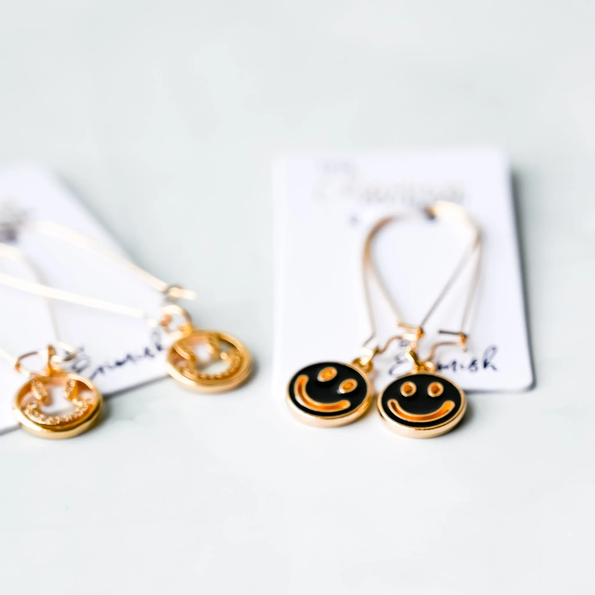 Erimish Smiley Face Dangle Earrings