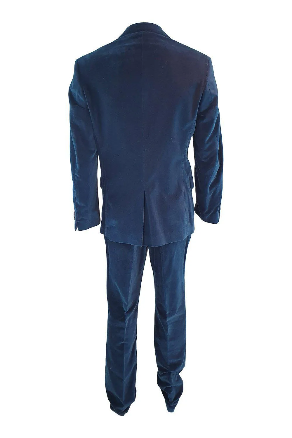 ERMANNO SCERVINO 100% Cotton Petrol Blue Silk Lined Two Piece Suit (IT 50)