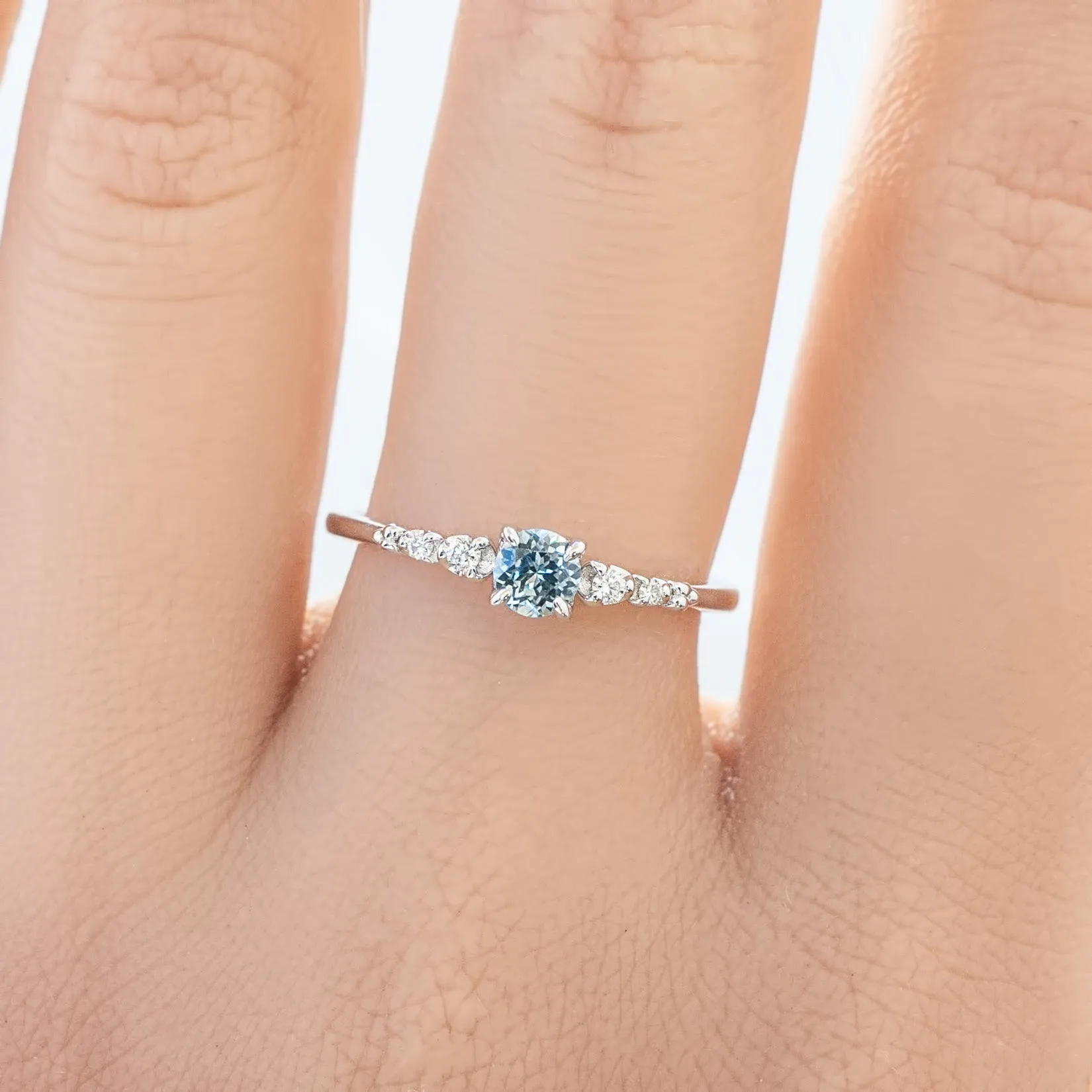 Estel Luxe Ring 0.40ct Blue Montana Sapphire, 14k White Gold