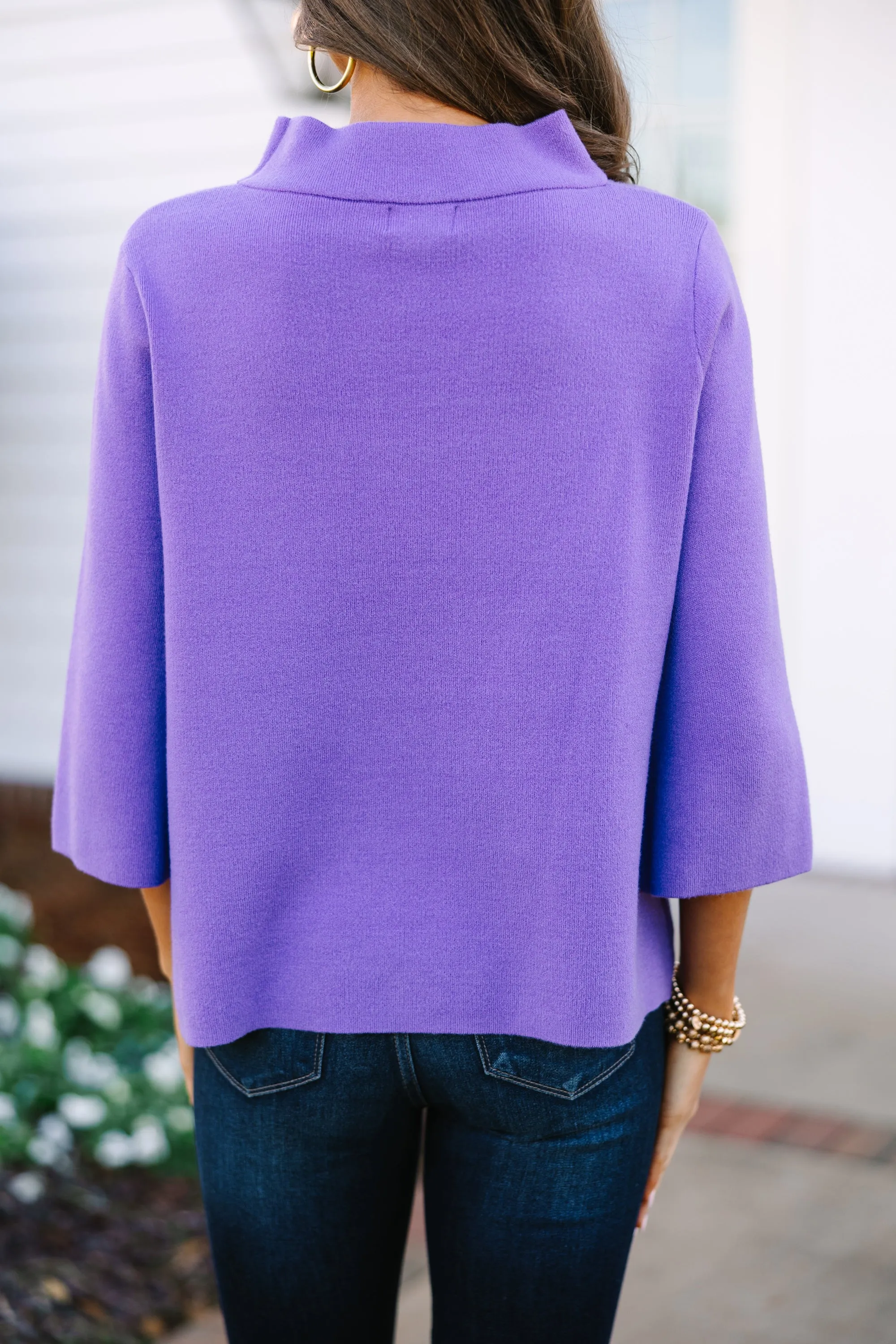 Fate: Feeling Fine Royal Purple Mock Neck Sweater