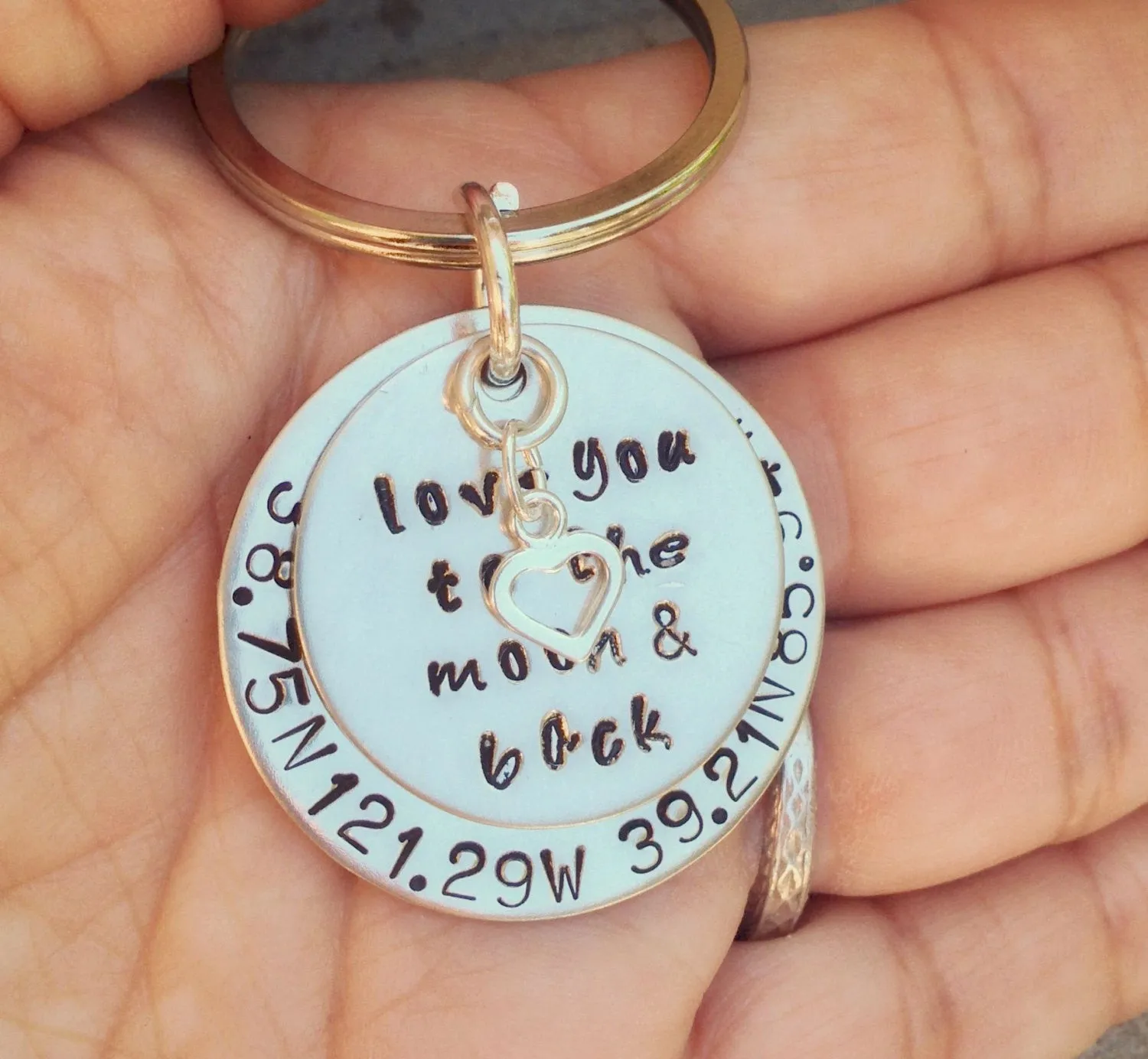 Father Gift, Boyfriend  Gift, keychain, key chain, love you to the moon and back, coordinate keychain, gifts for men, natashaaloha