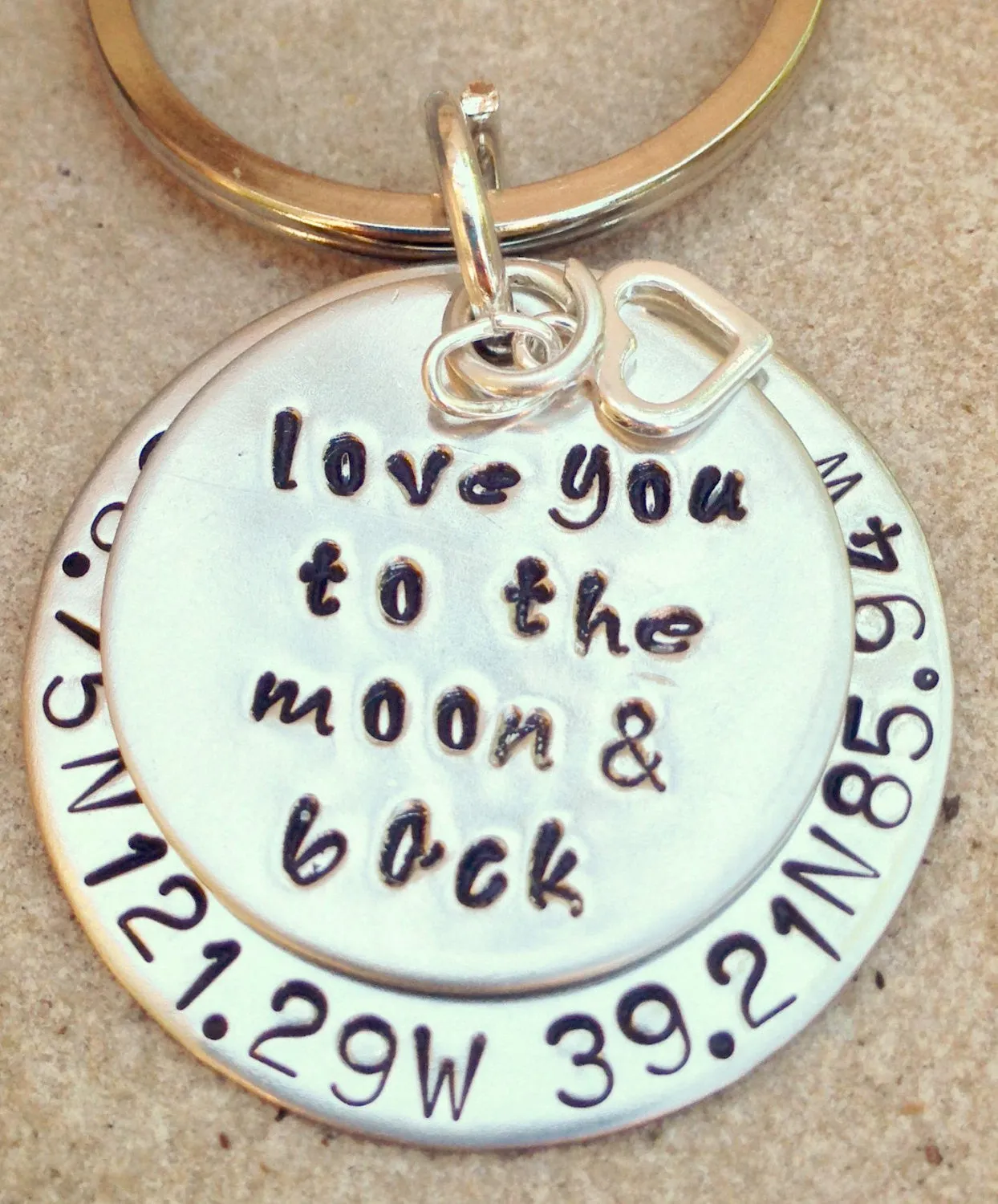 Father Gift, Boyfriend  Gift, keychain, key chain, love you to the moon and back, coordinate keychain, gifts for men, natashaaloha