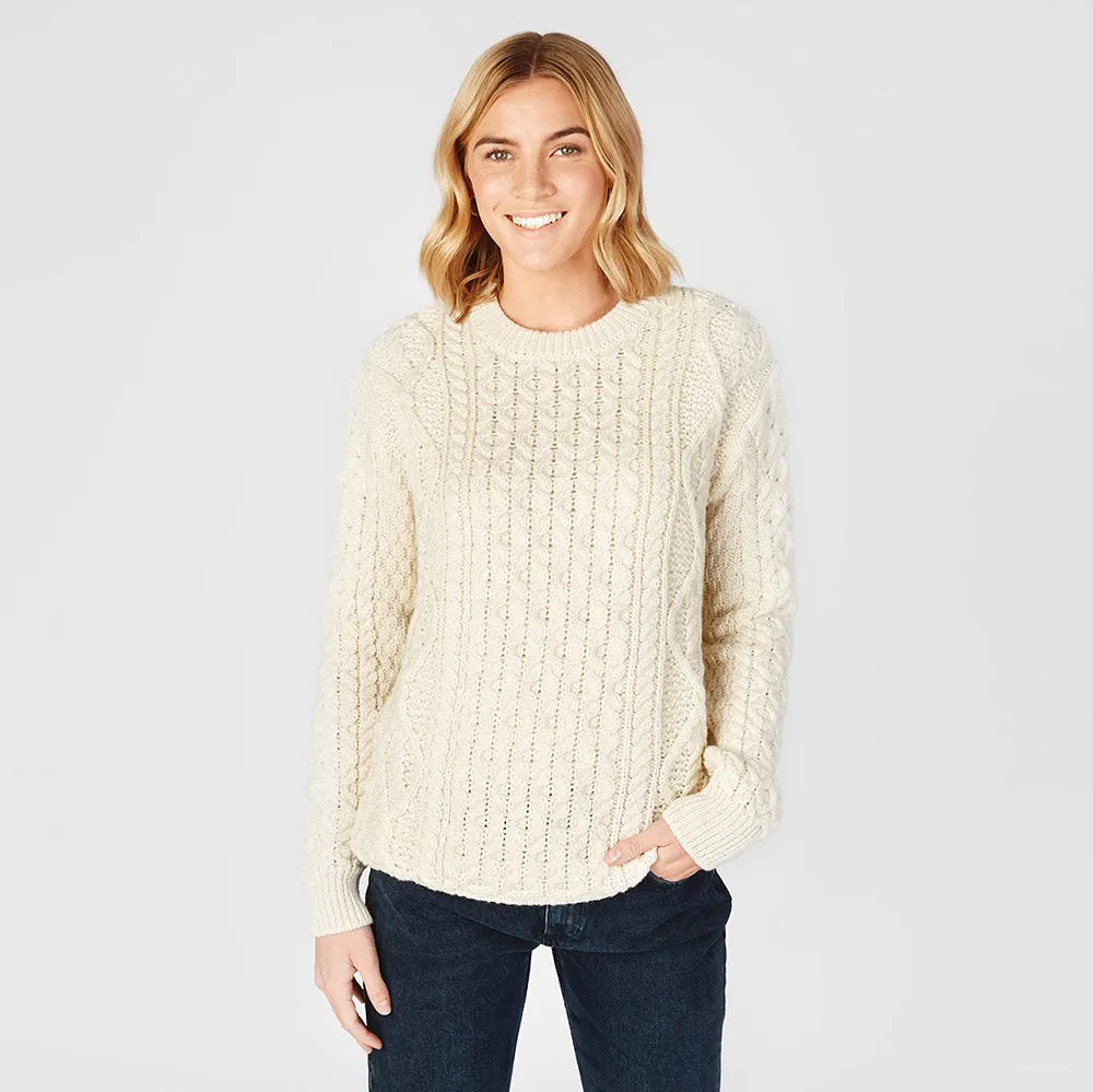 Fearnóg - Ladies Aran Crew Neck Sweater