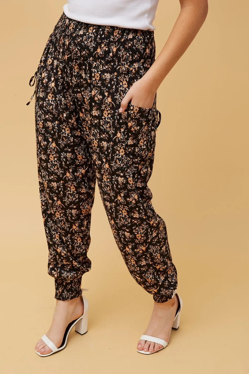 FLORAL PRINT BOHO HAREM PANTS