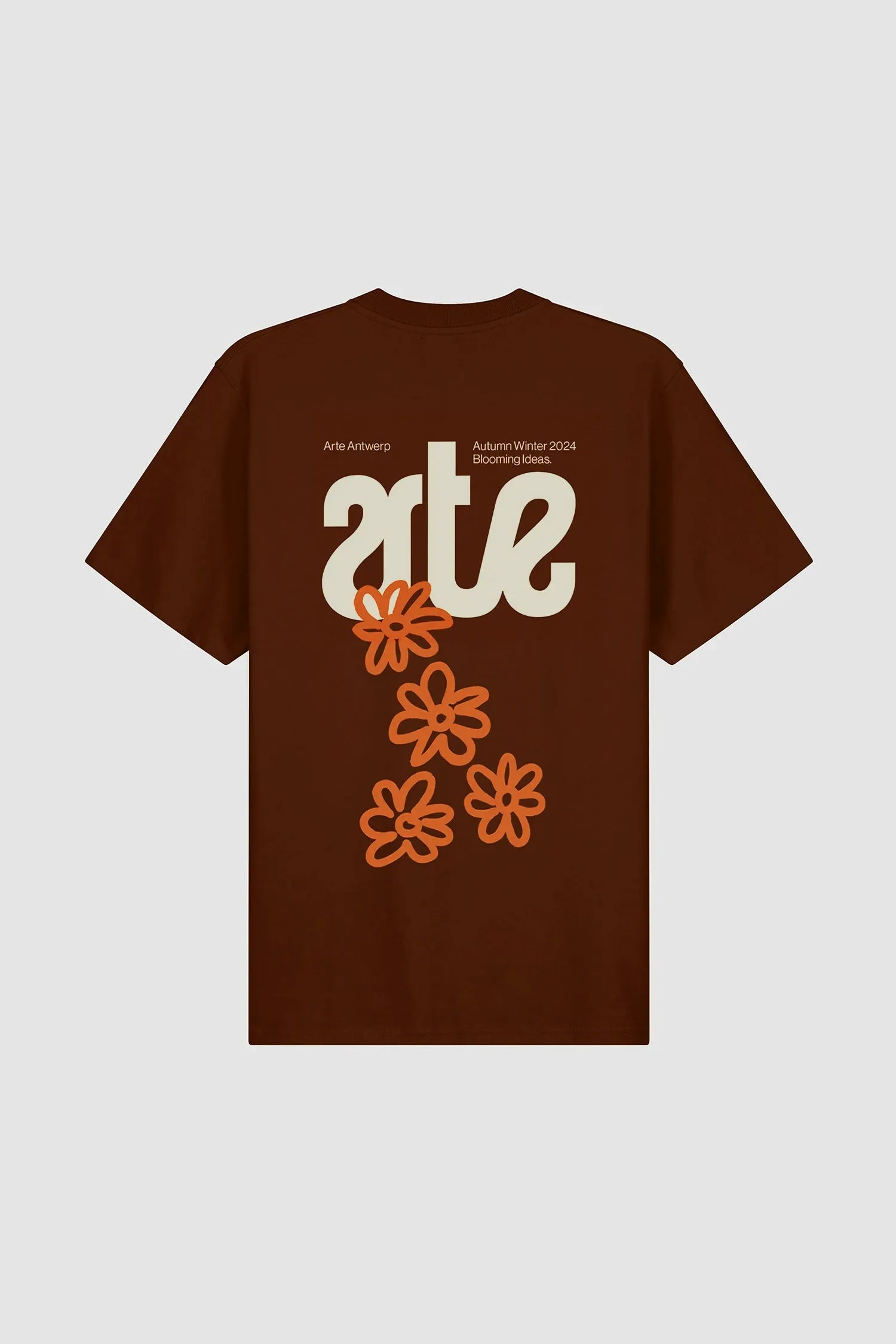 FLOWERS BACK TEE-SHIRT BROWN