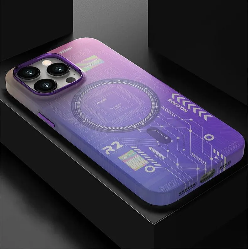 Fluorescent Hard Cover: Luminous Magnetic Cute Phone Case for iPhone 15, 14, 13, and 12 Pro Max