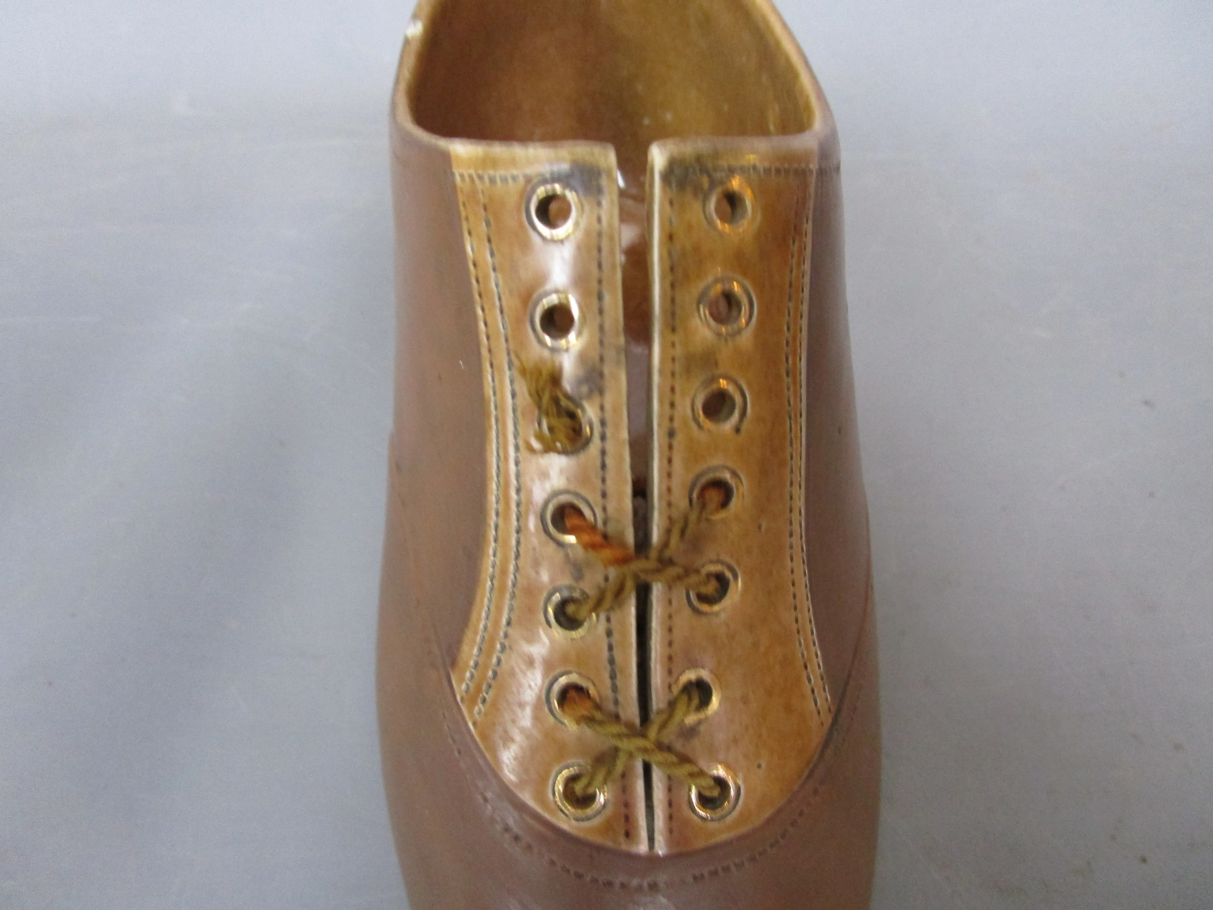 French Miniature Ceramic Shoe Figurine Antique Victorian c1900