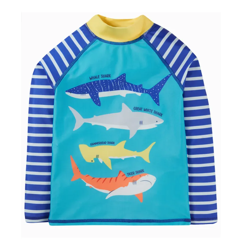 Frugi Sun Safe Rash Vest - Tropical Sea Shark