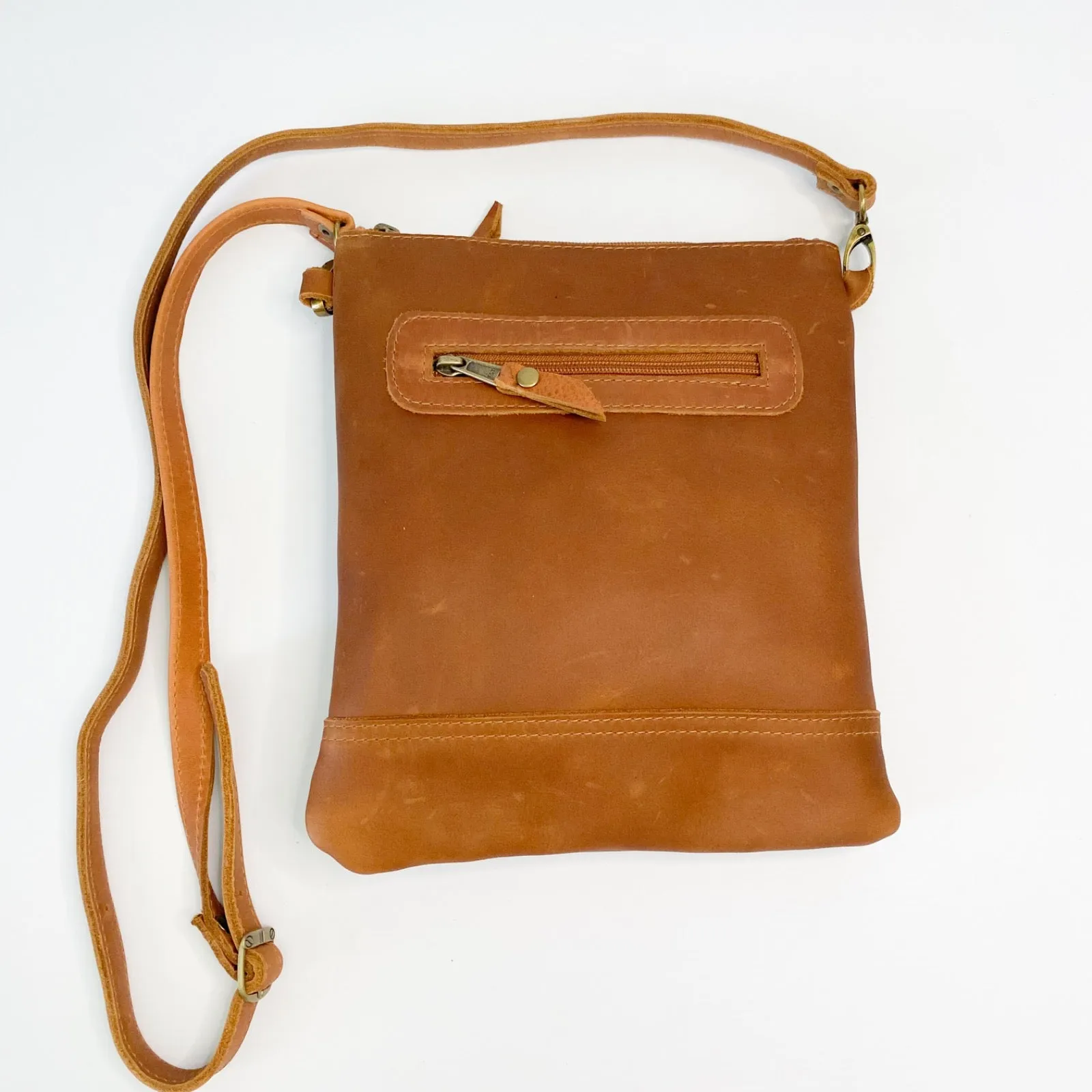 Gia leather tan postman bag