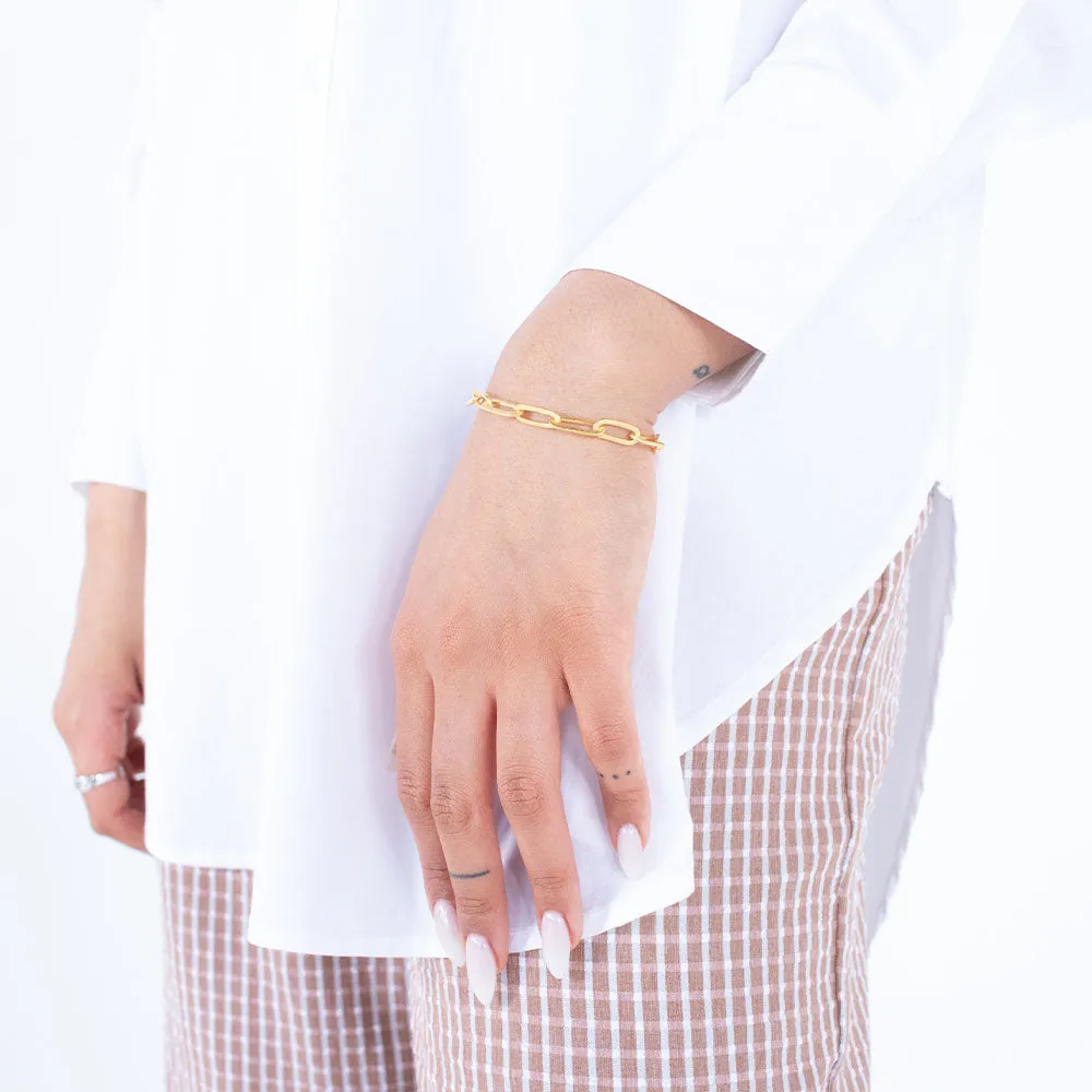 Gold Plated Paperclip Bracelet