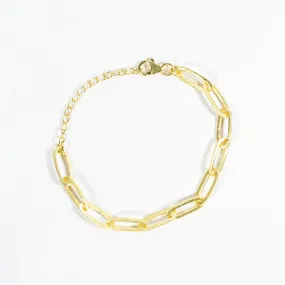 Gold Plated Paperclip Bracelet