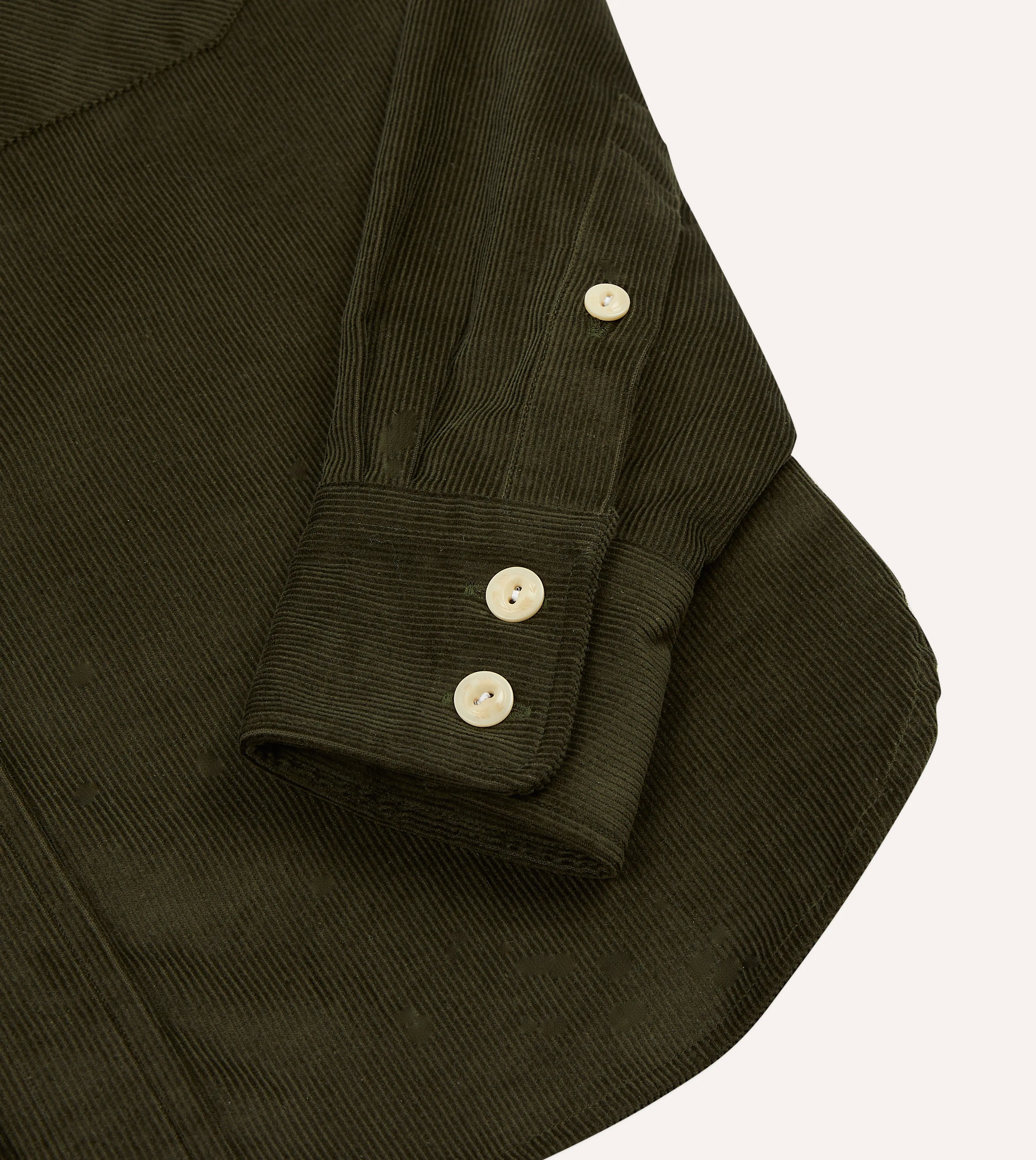 Green Corduroy Two-Pocket Western Shirt