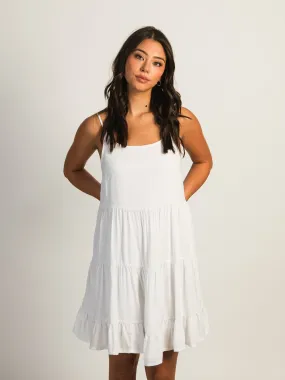 HARLOW HARLOW TIERED LINED DRESS - WHITE