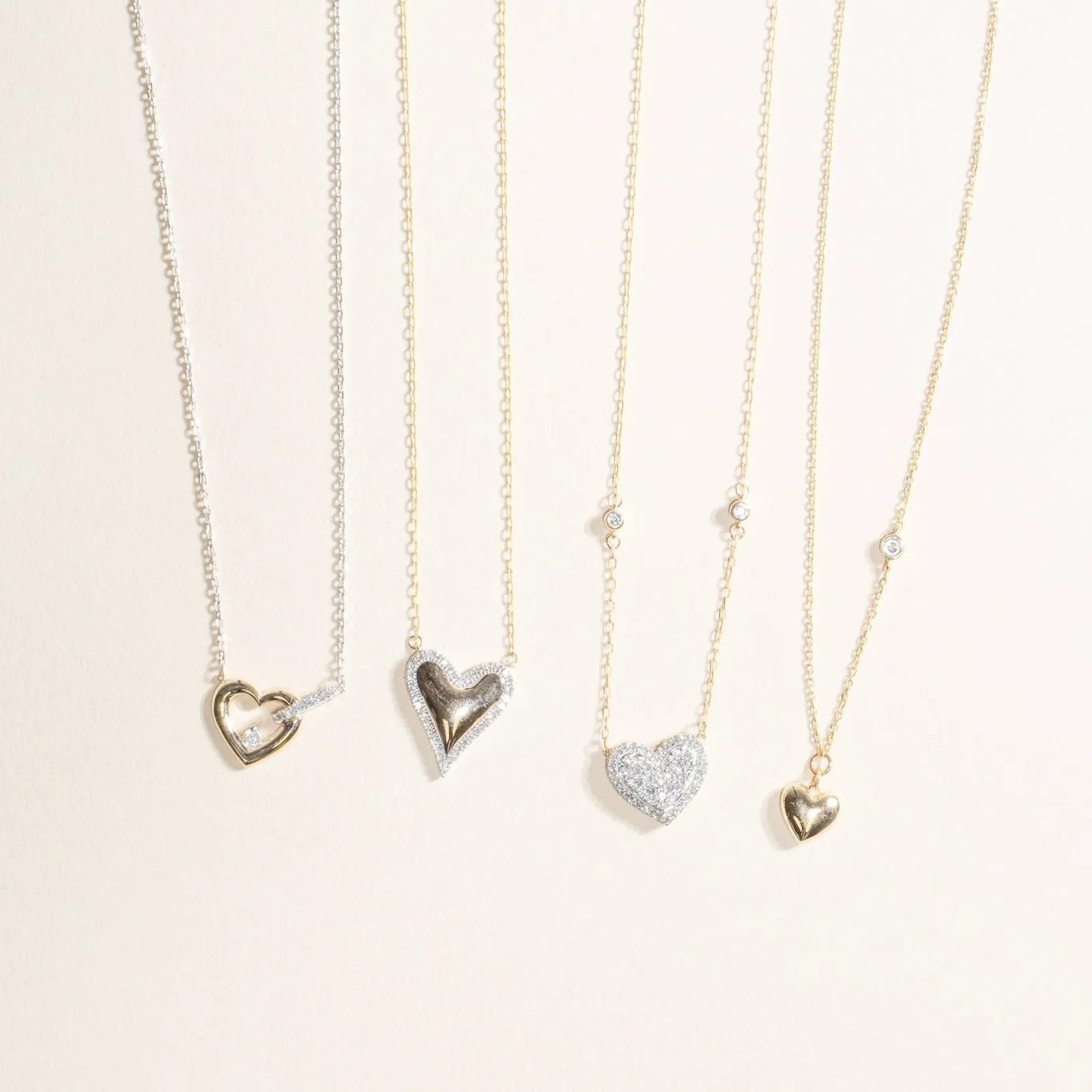 Heart with Diamond Halo Necklace