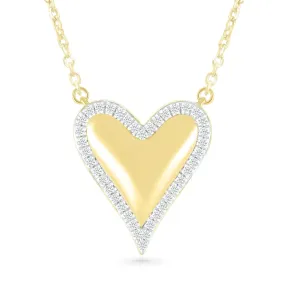 Heart with Diamond Halo Necklace