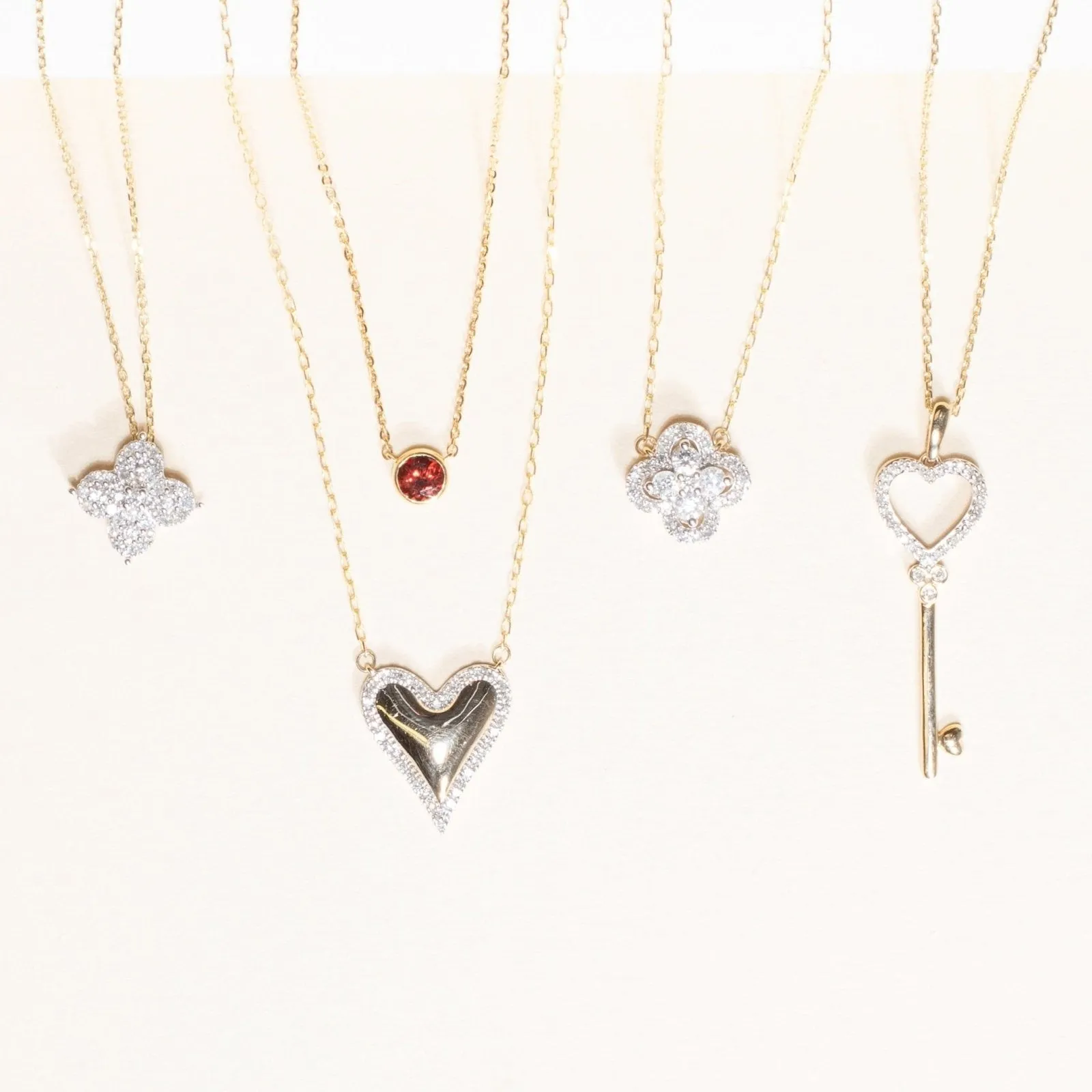 Heart with Diamond Halo Necklace