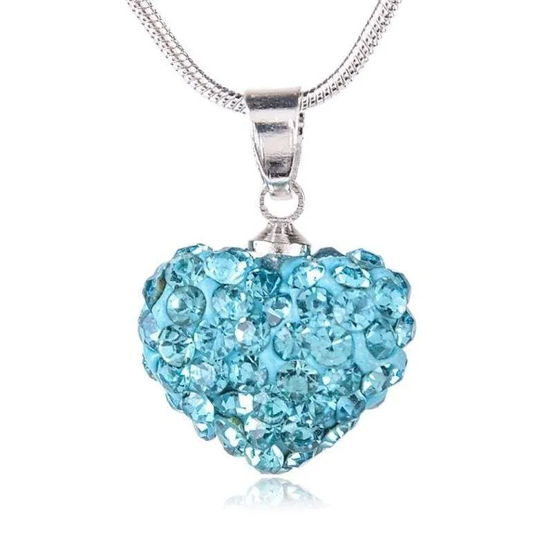 Hearts on Fire Blue Rhinestone Necklace