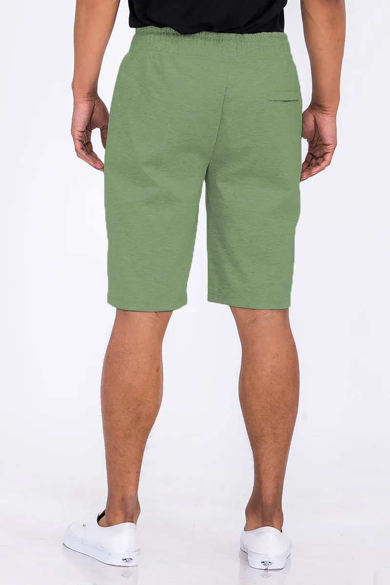 Heathered Cotton Shorts Green