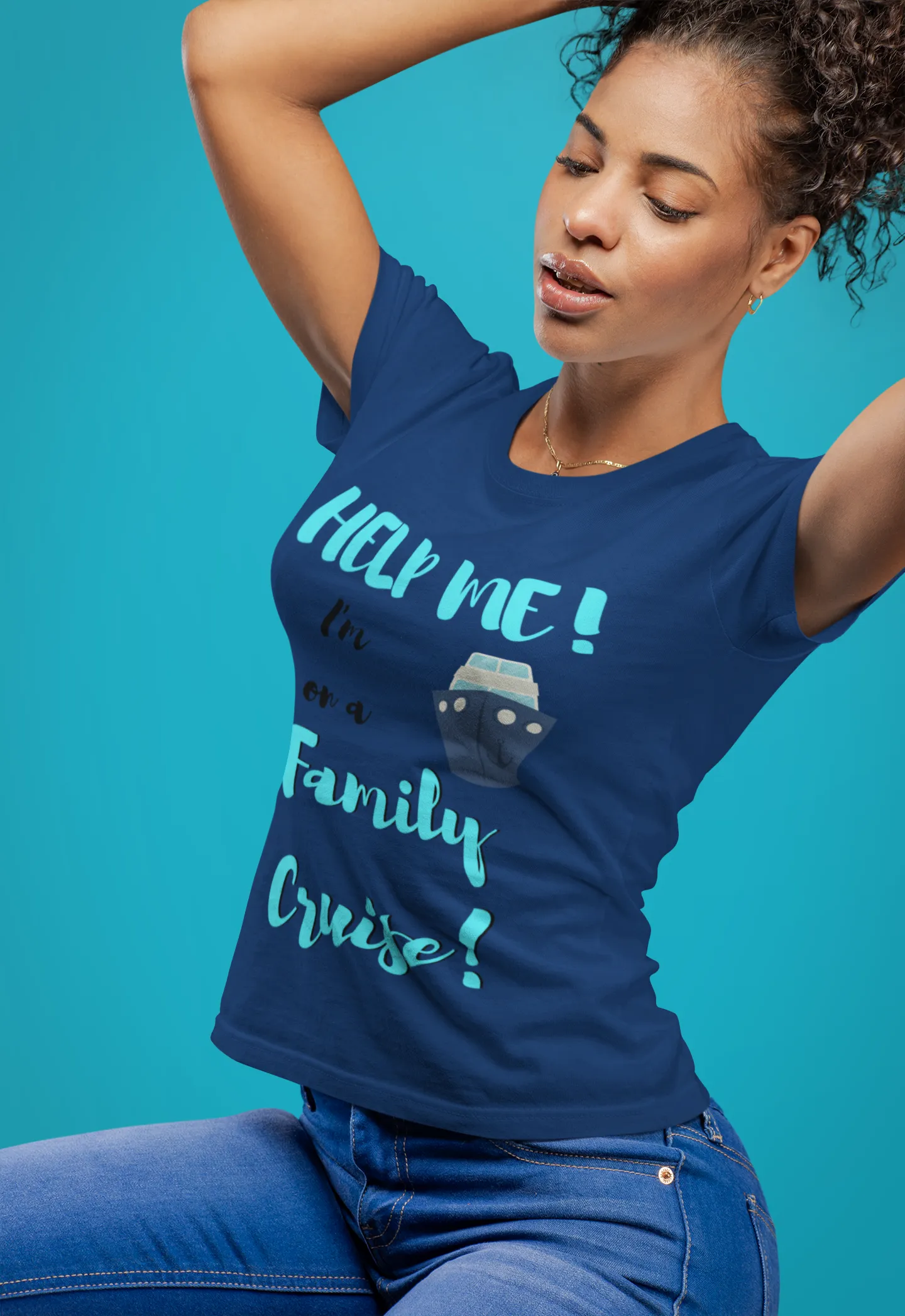 Help Me In a Family Cruise - DJ Short Sleeve Tee