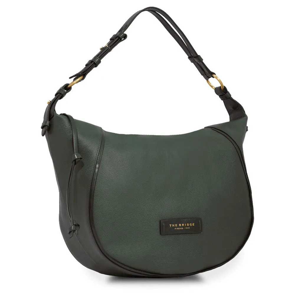 Hobo Bag Donna THE BRIDGE linea Domitilla in Pelle Verde