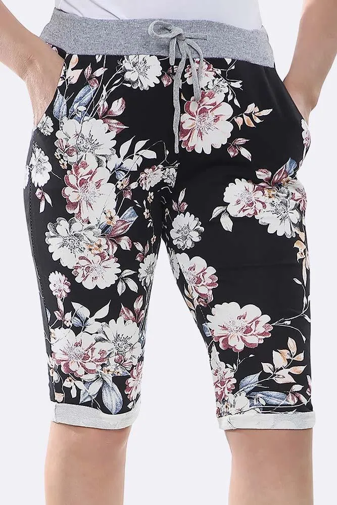 Italian Lily Print 3/4 Trouser