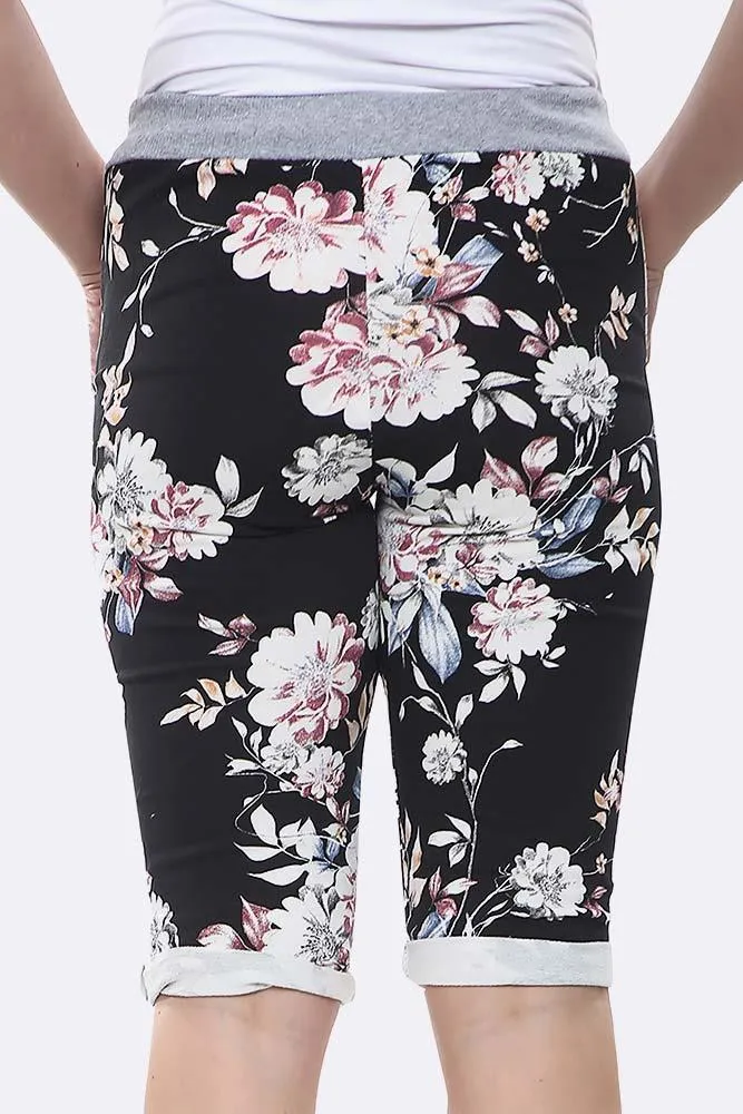 Italian Lily Print 3/4 Trouser