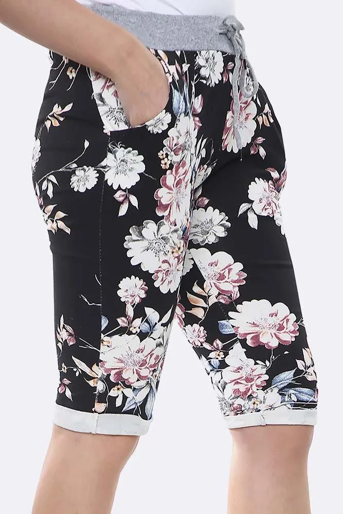 Italian Lily Print 3/4 Trouser