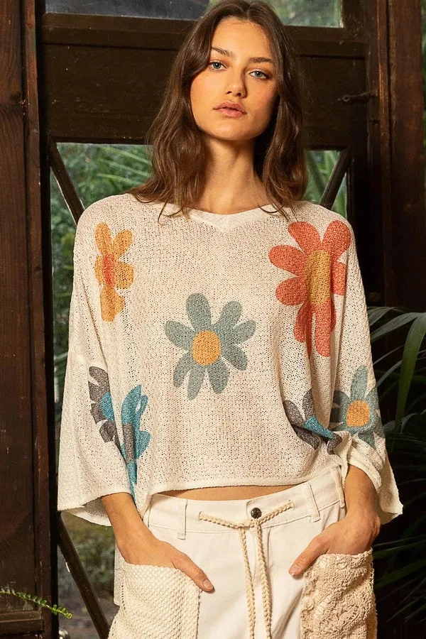 Jr Top - Long Sleeve Daisy Light