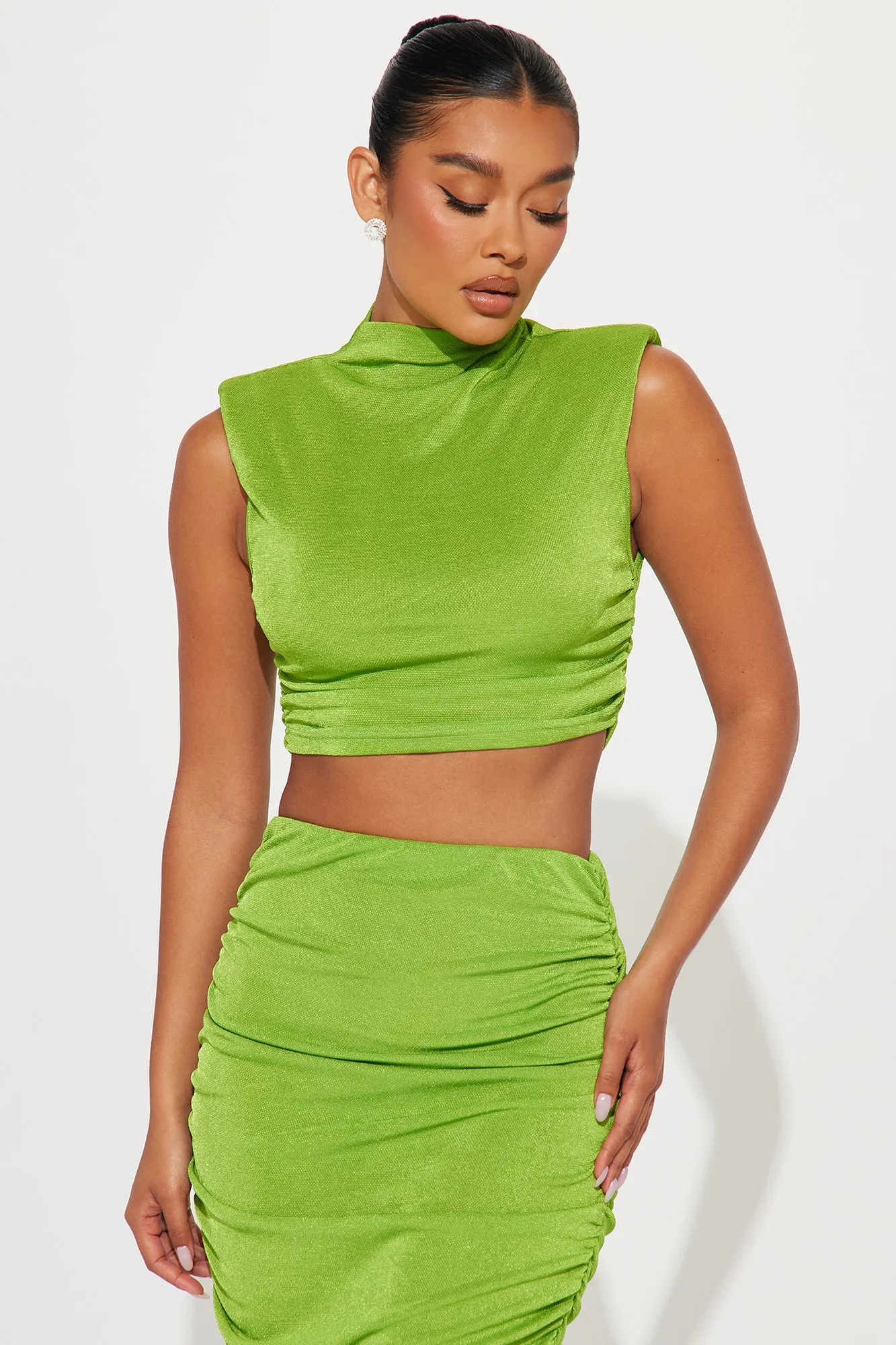 Kayline Slinky Skirt Set - Green